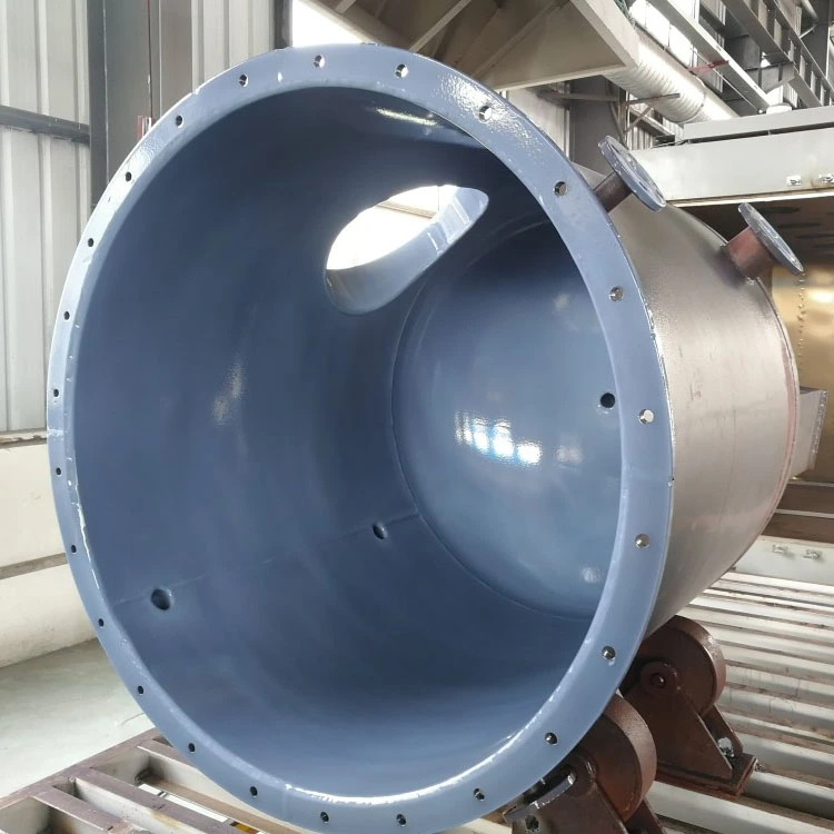 Zbiornik odbiorczy produktu reakcji chemicznej pokryty PFA